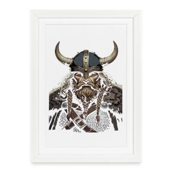Viking Viking Legend Sailor Odin Raven Fighter - Framed poster (27 × 37 cm) - white - Front