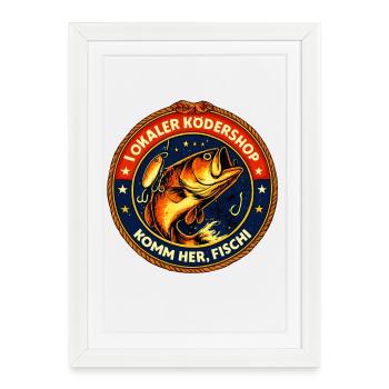 Local bait shop – Come here, Fischi - Framed poster (27 × 37 cm) - white - Front