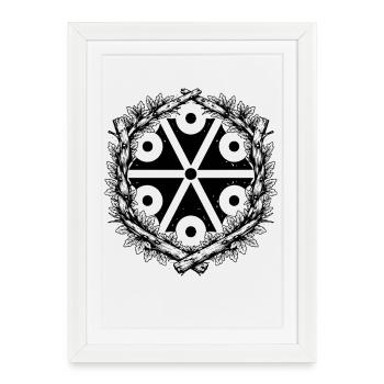 Symbole de Perun Dieu du Tonnerre slave - Affiche encadrée (27 × 37 cm) - blanc - Devant