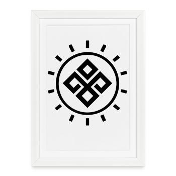 Mokosh Slavic Goddess Minimal Symbol - Framed poster (27 × 37 cm) - white - Front