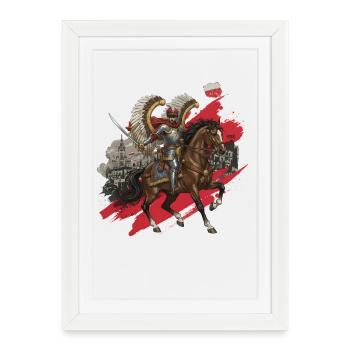 Polish Winged Hussar Freedom 1918 - Framed poster (27 × 37 cm) - white - Front