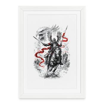 Polish Winged Hussar Battle Spirit - Framed poster (27 × 37 cm) - white - Front