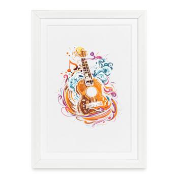 ukulélé - Affiche encadrée (27 × 37 cm) - blanc - Devant