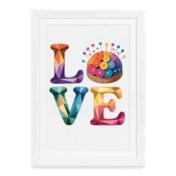 Geometric Love Bouquet - Framed poster (27 × 37 cm) - white - Front