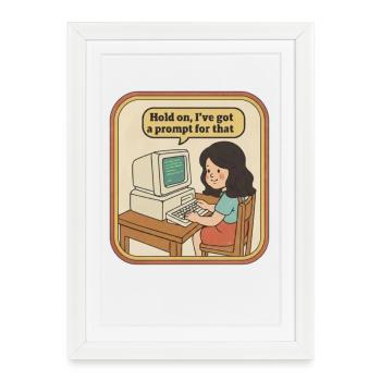 Hold On I've Got A Prompt For That - Girl - Framed poster (27 × 37 cm) - white - Front