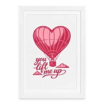 Tu me soutiens | Cœur en ballon - Saint-Valentin - Affiche encadrée (27 × 37 cm) - blanc - Devant