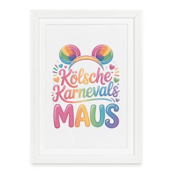 Cologne Carnaval Mouse Cologne Carnaval Cologne Mouse - Affiche encadrée (27 × 37 cm) - blanc - Devant