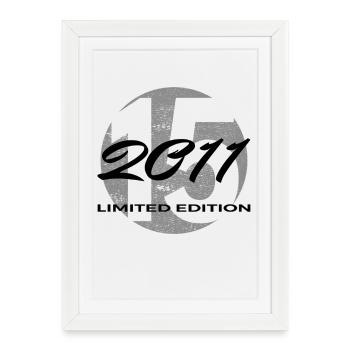 15e anniversaire 2011 cadeau garçons et filles - Affiche encadrée (27 × 37 cm) - blanc - Devant