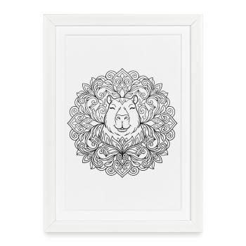 Ornament Capybara in Mandala Style - Framed poster (27 × 37 cm) - white - Front