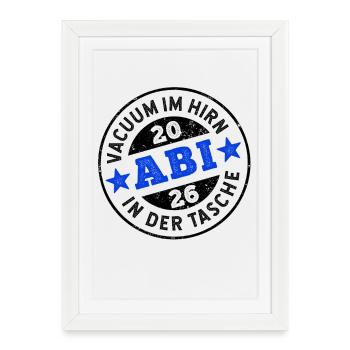 Abi 2026 - Aspirateur dans le cerveau, Abi dans le sac - Affiche encadrée (27 × 37 cm) - blanc - Devant