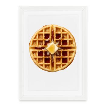 Costume gaufre Petit-déjeuner Halloween Gaufre simple - Affiche encadrée (27 × 37 cm) - blanc - Devant