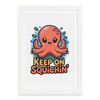 Dessin animé Squichin Kraken continue - Affiche encadrée (27 × 37 cm) - blanc - Devant