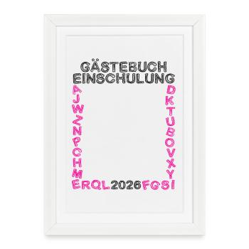 Inscription dans le livre d’or 2026 Début de l’école Enfant - Affiche encadrée (27 × 37 cm) - blanc - Devant