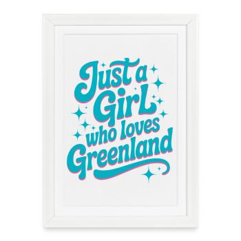 Juste une fille qui aime le Groenland Fan de Grönland - Affiche encadrée (27 × 37 cm) - blanc - Devant