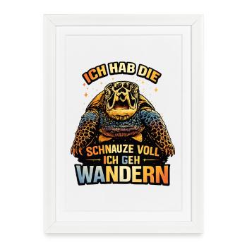 I'm fed up with turtles Hiking - Framed poster (27 × 37 cm) - white - Front