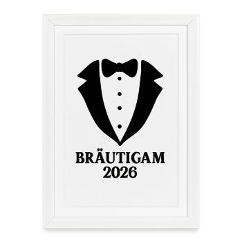 Fiançailles du marié 2026 - Affiche encadrée (27 × 37 cm) - blanc - Devant