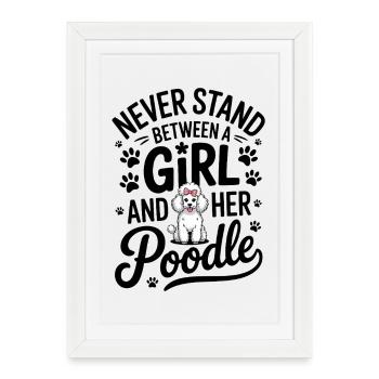 Paroles de caniche Caniche Cadeau drôle de caniche - Affiche encadrée (27 × 37 cm) - blanc - Devant