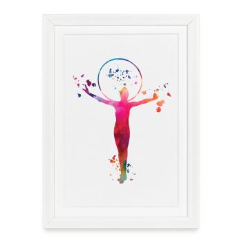 Gymnastics Hoops Rhythmic Gymnastics - Framed poster (27 × 37 cm) - white - Front