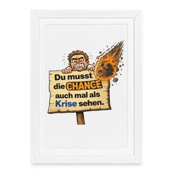Opportunity as Crisis Saying Design - Framed poster (27 × 37 cm) - white - Front