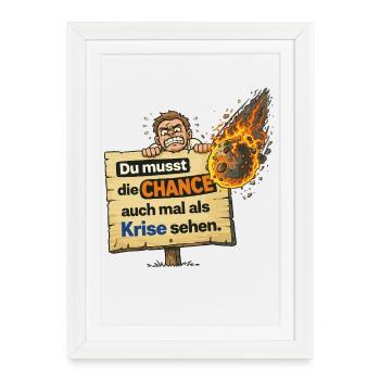 Opportunity as Crisis Saying Design - Framed poster (27 × 37 cm) - white - Front