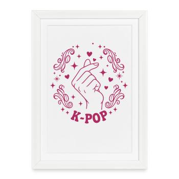K-Pop Finger Heart Korean Music Cute K-Pop Love - Framed poster (27 × 37 cm) - white - Front