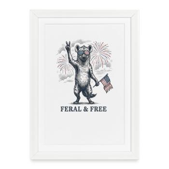 Hyène sauvage et libre – Vidéo patriotique drôle - Affiche encadrée (27 × 37 cm) - blanc - Devant