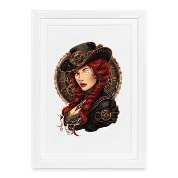 Femmes Steampunk Magnifiques Steampunk - Affiche encadrée (27 × 37 cm) - blanc - Devant
