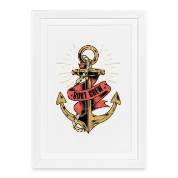 Équipage de bateau Capitaine de voile - Affiche encadrée (27 × 37 cm) - blanc - Devant