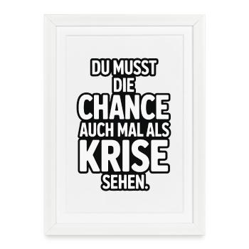 Opportunity as Crisis Saying Design - Framed poster (27 × 37 cm) - white - Front