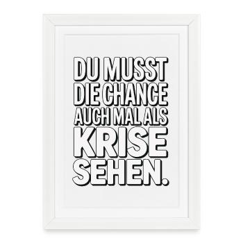 Opportunity as Crisis Saying Design - Framed poster (27 × 37 cm) - white - Front