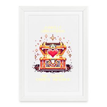 Family Unlocked Without Cheats | Patchwork - Framed poster (27 × 37 cm) - white - Front