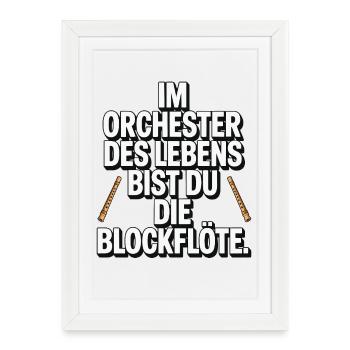 Orchestra of Life Recorder Design - Framed poster (27 × 37 cm) - white - Front