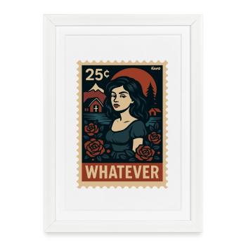 Whatever Moonlit Rose Portrait - Framed poster (27 × 37 cm) - white - Front