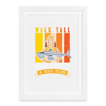 Pêcheur pêcheur, Petri disciple, disant que la pêche est drôle - Affiche encadrée (27 × 37 cm) - blanc - Devant