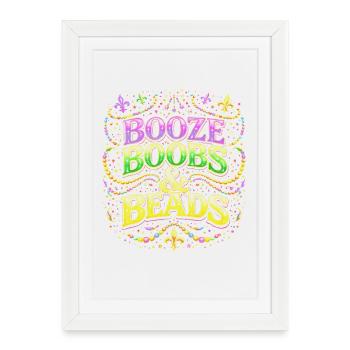 Conception de perles et de perles d’alcool - Affiche encadrée (27 × 37 cm) - blanc - Devant