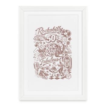Rockabilly Vintage Rock & Roll des années 50 | Fabuleux - Affiche encadrée (27 × 37 cm) - blanc - Devant