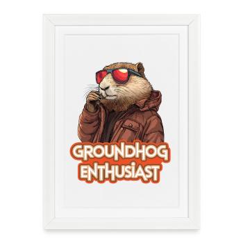 Groundhog Enthusiast Sunglasses - Framed poster (27 × 37 cm) - white - Front