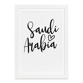 Arabie Saoudite – Cœur des femmes, amour pour l’Arabie saoudite - Affiche encadrée (27 × 37 cm) - blanc - Devant