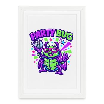 Party Bug - Framed poster (27 × 37 cm) - white - Front