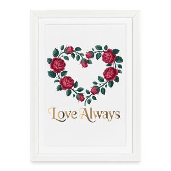 Rose Heart Love Always - Framed poster (27 × 37 cm) - white - Front