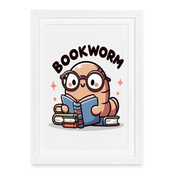 Rat de bibliothèque des spectacles en lisant - Affiche encadrée (27 × 37 cm) - blanc - Devant