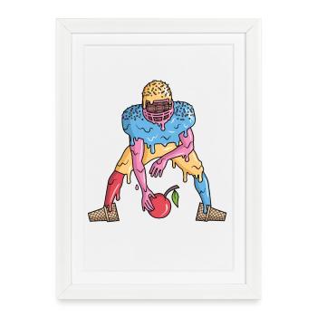 American Football Eiscreme Kinder Jungen Football - Framed poster (27 × 37 cm) - white - Front