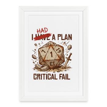 Échec critique – J’avais un plan cube - Affiche encadrée (27 × 37 cm) - blanc - Devant