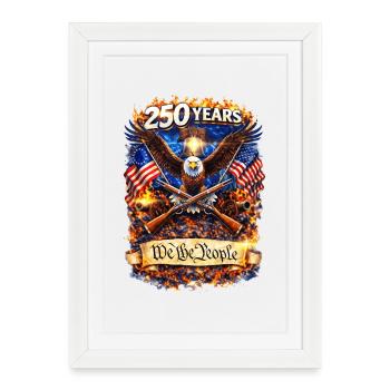 Patriotisme de l’Aigle : 250 ans - Affiche encadrée (27 × 37 cm) - blanc - Devant