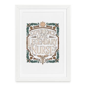 Expérience infirmière vétérane Niveau Infirmière Légendaire - Affiche encadrée (27 × 37 cm) - blanc - Devant
