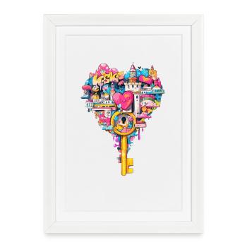 Heart Key City Dream - Framed poster (27 × 37 cm) - white - Front