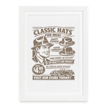 Retro Fashion Nostalgia | Men | Vintage Fashion - Framed poster (27 × 37 cm) - white - Front
