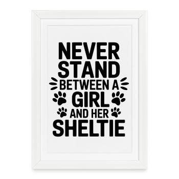 Shetland Sheepdog Sayings Funny Sheltie Gift - Framed poster (27 × 37 cm) - white - Front