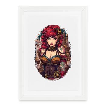 Femmes Steampunk Magnifiques Steampunk - Affiche encadrée (27 × 37 cm) - blanc - Devant