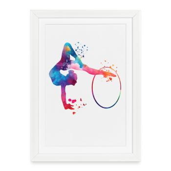 Gymnastics Hoops Rhythmic Gymnastics - Framed poster (27 × 37 cm) - white - Front
